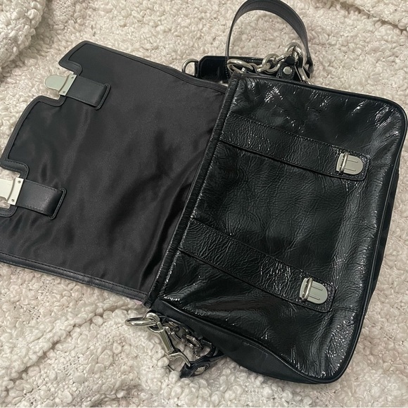 COACH Poppy Sequin Black Patent Leather Convertible Bag Purse RARE - Picture 12 of 12